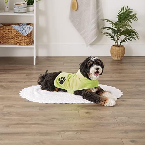 Bone Dry Pet Robe Collection, Embroidered Absorbent Microfiber Bath Robe with Adjustable Closure, for Dogs & Cats, Small, Lettuce Green by Bone Dry - Image 5