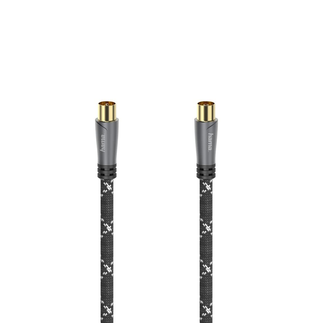 Hama 205071 Aerial Cable, Coaxial Male to Coax Female, Metal, Gold-plated, 120 dB, 3.0 metre