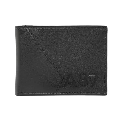 Image of Aeropostale Men's Global Coin Wallet PORUS - Black | Durable Leather | Compact Design & Coin Pocket | Ideal for Gifting