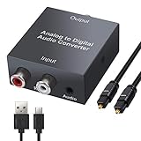 【Ein- und Ausgang】 Audioeingang-Anschluss: 2x RCA (R/ L, ohne RCA-Kabel), 1x 3,5-mm-AUX-Buchse (ohne 3,5-mm-Audiokabel); Audiouausgang-Anschluss: 1x Toslink (einschließlich Glasfaserkabel), 1x Coaxial.