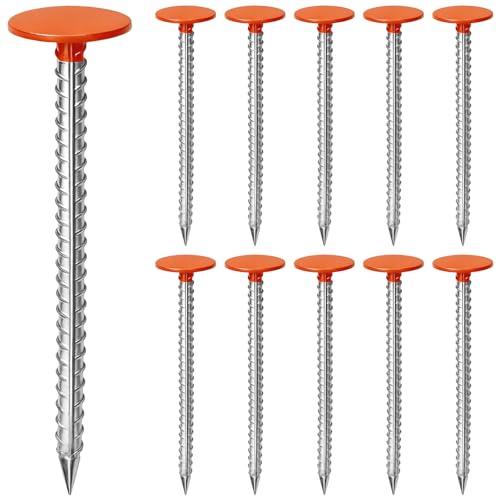 Zealor 10Pack Rebar Property Line Markers 11.8x2.8 Inch Permanent Survey