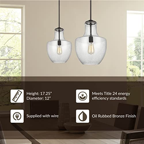 Sea Gull Lighting P1461Orb Baylor One Light Pendant, Oil Rubbed Bronze #TOP4