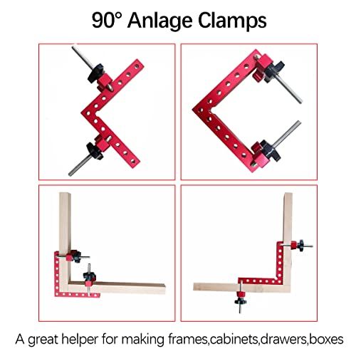 Corner Clamp 90 Degree Clamp, 4Pk Right Angle For Woodworking,5.5"X 5.5" Aluminum Alloy Woodworking Corner Clamps For Picture Frame, Cabinet, Drawers-5.5Inch（14 * 14Cm） #TOP4
