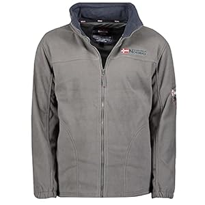Geographical Norway TAMAZONIE Men - Polaire Homme Chaude Epaisse Fermeture Zip - Veste Sweats Hiver Chaud Hommes Doux - Sweat Doublure Longues Manches - Pull Confort Outdoor D-Grey/Navy L