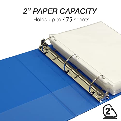 Image of Samsill Durable 2 inch 3 Ring Binder, D Ring Binder, 100% Recycled Chipboard, Marine Assortment, 4 Pack