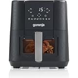 Gorenje AF1350DWB frytkownica na gorące powietrze, 1350 W, kosz 5,4 l z okienkiem, 8 automatycznych programów, powłoka zapobiegająca przywieraniu, wyświetlacz LED, szer. x wys. x gł.: 28 × 35,3 × 32,1