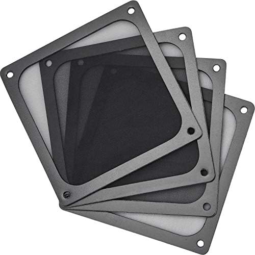 Zaleonline 4 Pecies120 * 120mm Computer PC Cooler Fan Dust Cover Filter Magnetic Case Mesh Cover Dust Proof Mesh Grill - Black