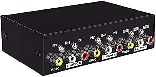 AuviPal 2-Way RCA Switcher 2 in 1 Out Composite Video L/R Audio AV