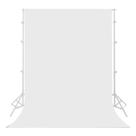 HOJI 8 x 10 ft White Screen Backdrop Background for Photography, Polyester Fabric Black Photo Backdrop Curtain Background Screen Collapsible Seamless for Photo Video Studio (Stand NOT Included)