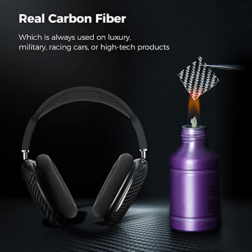 Carbon Fiber Case For Airpods Max, Monocarbon Genuine Carbon Fiber Case For Airpods Max Headphones, With Airpods Max Covers Apple Headphone Cases Ultra Protective-Glossy Black #TOP2