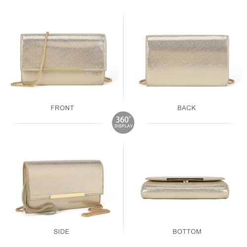 Image of AFKOMST Clutch Purses for Women Small Convertible Wristlet and Evening Bag | Vegan Leather, Fits 6.7-inch Phone /Passport, Versatile for Formal Events /Prom /Wedding /Cocktail /Night Out /Daily Use