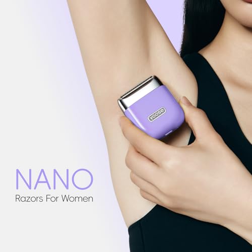 Image of yoose Electric Razors for Women, IPX7 Alloy Body Bikini Trimmer for Women (USB-C, Trimmer Comb, Multi Shaving Modes), Portable Size, Taro Purple