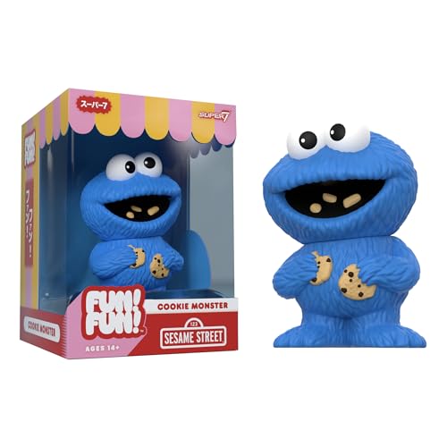 Super7 Fun! Fun! Sesame Street Cookie Monster Vinyl Figure - 5' Sesame Street Action Figure - Classic TV Show Collectibles and Retro Toys
