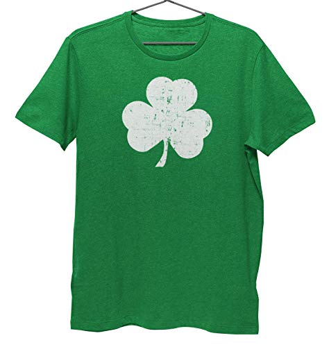 NYC FACTORY Shamrock Men's Tee, Distressed, Irish Green, (5XL)