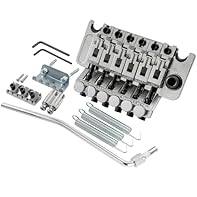 Fits electric guitar Made of zinc alloy String spacing: 10.5x5=52.5mm(2-1/16 inch); post spacing: 74mm(2-29/32 inch); nut width: 42mm(1-21/32 inch) 34mm tall block, with 6mm collared thread trem arm Package included: 1 pc Locking Tremolos Bridge
