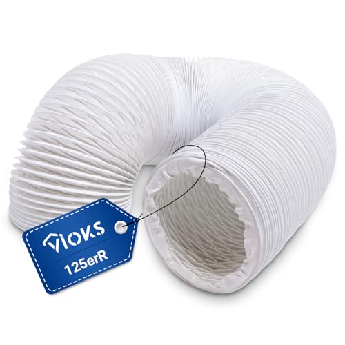VIOKS Klimaanlage Schlauch 125mm 6 Meter Weiß aus PVC - Abluftschlauch Trockner Klimaanlage Abluftschlauch - Abluftrohr ...