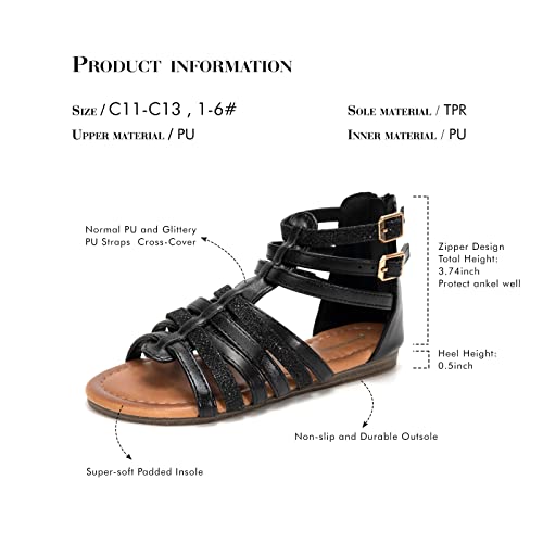 Image of FUNKYMONKEY Girls Gladiator Strap Sandals Flat Thong Cross Strappy Sandals