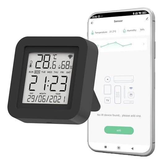 Mando a distancia universal WiFi IR Nivian con sensor de temperatura y humedad – Control inteligente mediante App Tuya, compatible con Alexa y Google Home, domótica Smart Home