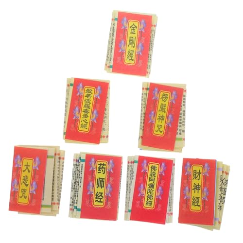 DOITOOL 7 個ミニチュアスピリチュアルオーナメントミニ宗教ミニチュア仏教経典マイクロ神聖なディスプレイマイクロ宗教テキスト家庭用