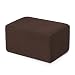 subrtex Stretch Storage Ottoman Slipcover Protector Spandex Elastic Rectangle Footstool Sofa Slip Cover for Foot Rest Stool Furniture in Living Room (Oversize, Chocolate)