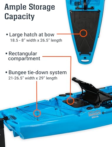Brooklyn Kayak Company (ブルックリン カヤック カンパニー) PK13 アングラ― 13フィート 1人用 シットオントップ フィッシングカヤック インスタントリバースペダルドライブ ラダーシステム パドル 垂直アルミニウムフレームバックレストサポートシート付き 6枚目