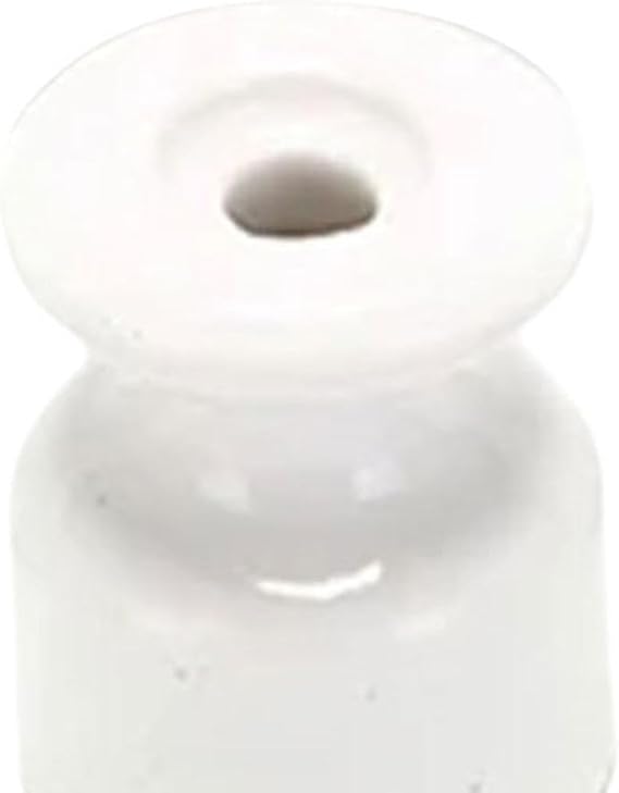 10 Pieces Wall Wiring Insulator Porcelain Ceramic Electrical Accessories Cord Cable Fixing Smooth Surface Withstand Outdoor Conditions Suitabl, White