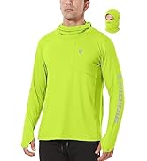 PIQIDIG Men's Sun Protection Hoodie Shirts UPF 50+ Long Sleeve Rash Guard Performance Athletic Ru...