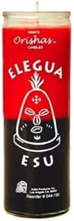 Orishas Elegua Esu 7-Day Religious Prayer Candle, Red and Black, Glass Container