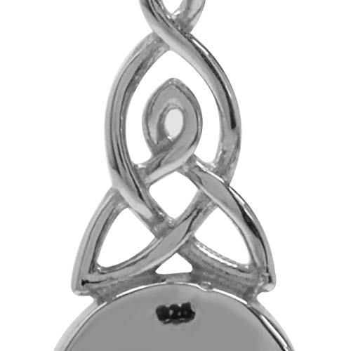 Silvershake 6MM Round Shape Inlay White Gold Plated or Yellow Gold Plated 925 Sterling Silver Triquetra Celtic Knot Dangle Leverback or Hook Earrings Jewelry for Women3