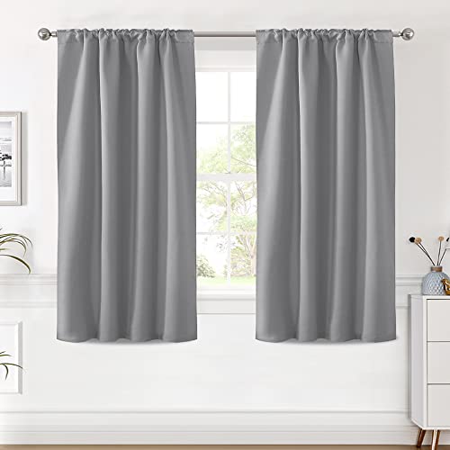 Image of H.VERSAILTEX Blackout Curtains Thermal Insulated Window Treatment Panels Room Darkening Blackout Drapes for Living Room Back Tab /Rod Pocket Bedroom Draperies (2 Panels, Grey, 42 x 54 Inch)