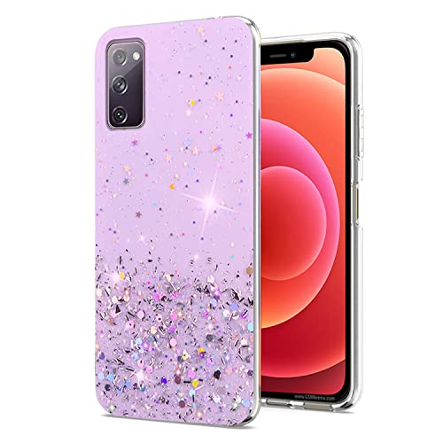 Coque Samsung S20 FE silicone paillettes violet résistant