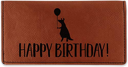 Personalized Animal Friend Birthday Leatherette Checkbook Holder - Single Sided