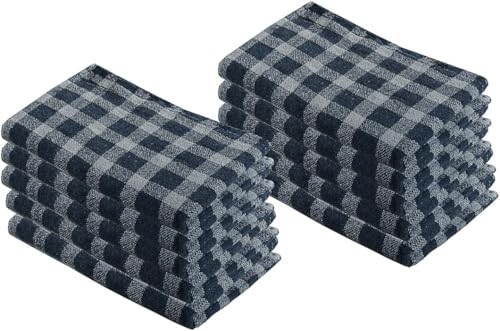 Kit 10 Panos De Chão Para Limpeza Grande Xadrez 45x70 Para Casa Escritório Saco Duplo 100% Algodão P