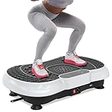 HomeFitnessCode Vibrationsplatte Zuhause für Frauen Männer - Vibrationstrainer Vibrationsgerät mit 99 Intensitätsstufen + 5 Vorprogramm Vibrationsboard für Abnahme Muskelaufbau, Weiß