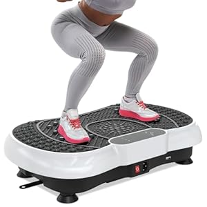 HomeFitnessCode Vibrationsplatte Zuhause für Frauen Männer - Vibrationstrainer Vibrationsgerät mit 99 Intensitätsstufen + 5 Vorprogramm Vibrationsboard für Abnahme Muskelaufbau, Weiß