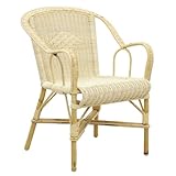AUBRY GASPARD - Fauteuil Crapaud Manau Rotin Naturelle - Motif Losange Tressé - 60 x 60 x 81 cm - Compatible Extérieur - Entretien Facile - Élégant Léger