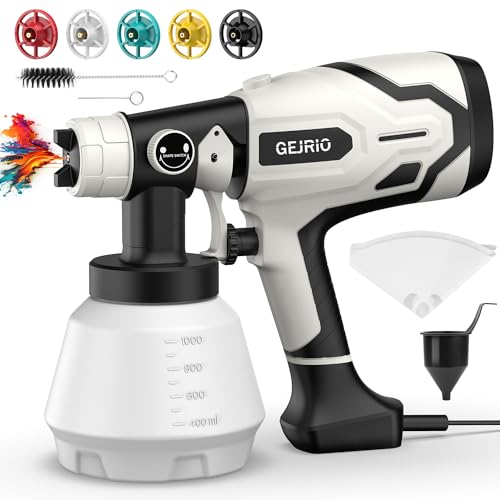 GEJRIO 1000W HVLP Paint Sprayer 1400ml 5 Nozzles - Image 2