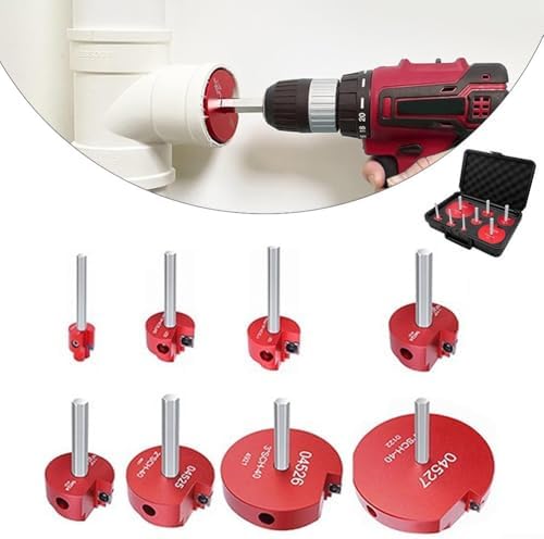 PVC Pipe Reamer Kit, 8PCS Aluminum Alloy, for 1/2-4 Inch Pipes, Effortlessly Removes PVC, CPVC, ABS Pipes from Fittings, Compatible with Standard Drills
