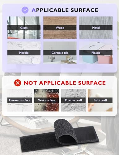 Image of 60 Sets Hook and Loop Strips with Adhesive, Nylon Strips with Adhesive for Home or Office Use, 1 x 4 Inches
