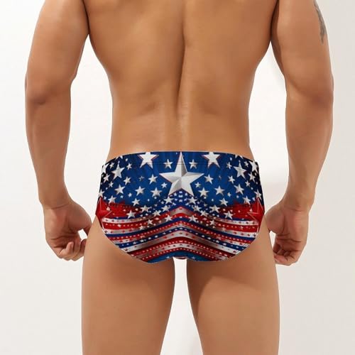 Independence Day U.S. Stars Men's Swim Briefs Sexy Bikini Swimsuit Beach Shorts Underwear Low Waist2