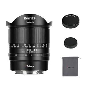 7artisans 10mm F2.8 II Full Frame Ultra Wide Angle Fisheye Lens 185°, Manual Focus for Canon RF Mount Mirrorless Cameras, EOS R, R3, RP, R5, R6