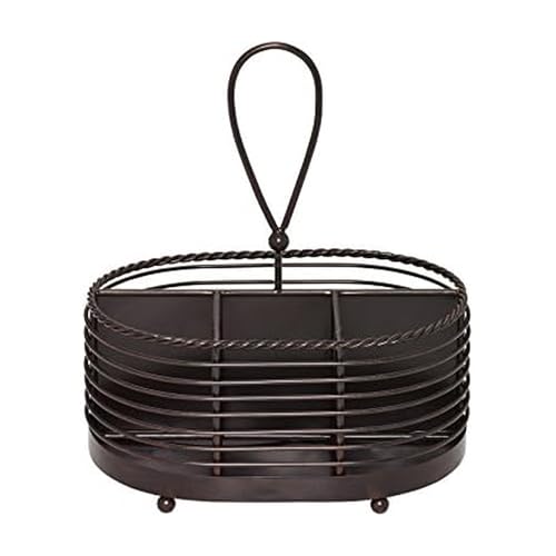 Mikasa Gourmet Basics Wire Napkin and Cutlery Caddy, Brown