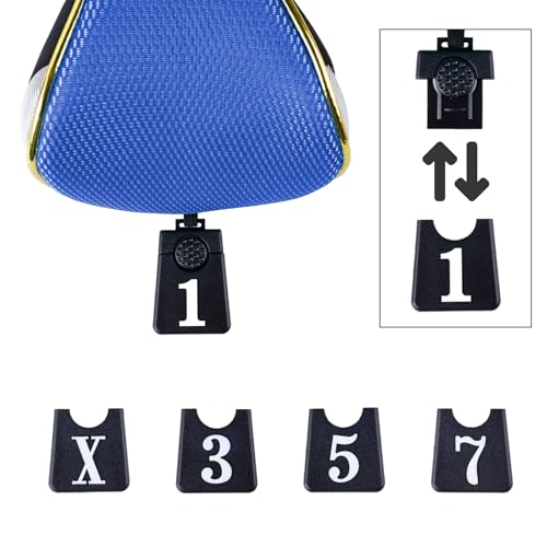 Andux 5Pcs/Set Gold Golf 460cc Driver Fairway Woods Hybrids Club Head Covers MT/ZH15 Blue by Andux - Image 7