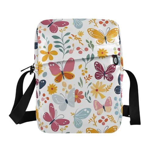 KLL Spring Colorful Fresh Butterflies messenger bags Vegan Leather men shoulder bag Travel Shoulder Hand Bag For Woman - Main Image