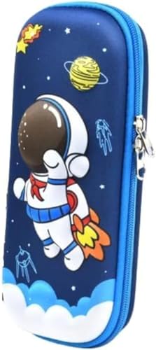 Estojo Escolar 3D Volta As Aulas Escola Menino Azul Astronauta