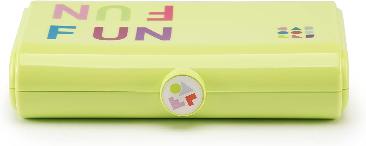 Caboodles Take It Touch-up Tote - Forever Fun Travel-sized Cosmetic Organizer, Citron With"Fun", 1 count (Pack of 5)