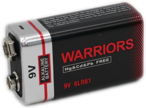Warriors 4X 9V blockbatterie Batterie 9 Volt blockbatterie blockbatterien 9v alkalisch, Starke Leistung, Lange Lebensdauer, für Rauchmelder, Brandmelder, Alarmsensoren 6lr61 6F22 PP3 MN1604 (4)