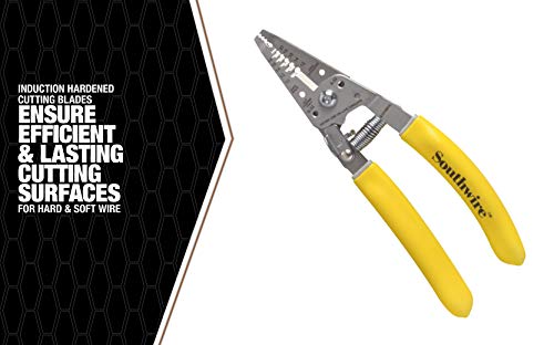 Southwire - 58278040 S1018Sol Wire Stripper And Cutter For Stranded And Solid Copper Wire, Strips 10-18 Awg Solid, Strips 12-20 Awg Stranded, Features Wire Bending Hole & Screw Shearing Holes #TOP7
