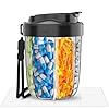 Pill Dispenser with 7 Large Compartments - Portable Pill Organizer for Travel, Anti-Mix Design & Wide Opening Design, Easy Access to Vitamin dispenser, Includes 20 Blank Stickers (Black)