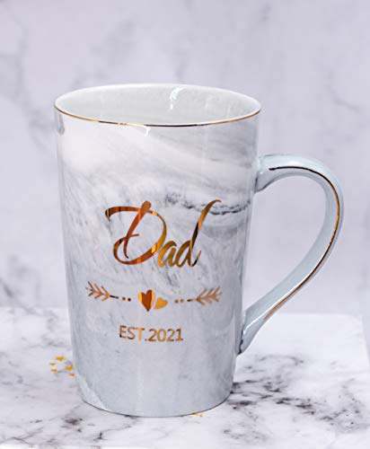 Mugpie Dad And Mom Couple Mugs - New Parents Gifts First Time Pregnancy Gifts Est 2021 Dad And Mom Coffee Mug Set- Elegant Gifts For Baby Shower Mother's Day Father's Day - 12.5Oz Ceramic Coffee Cup #TOP4